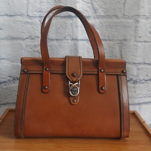 Vintage John Romain Style Leather Handbag - Picture 1 of 16